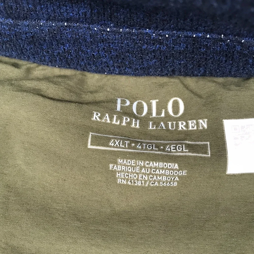 Polo Ralph Lauren 1/4 Zip Pullover Mens 4XLT Navy Performance Embroidery Logo